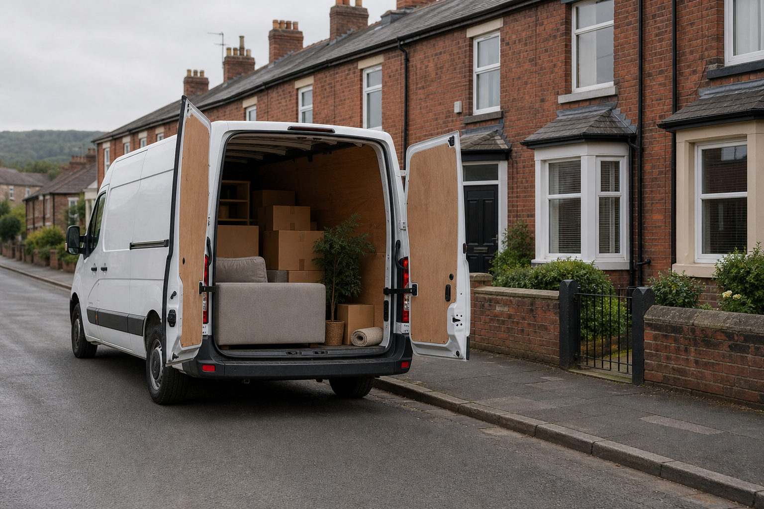 AI-generated image representing a removals service in Horsforth — illustrative, not a photograph of AIM Delivery & Removals.