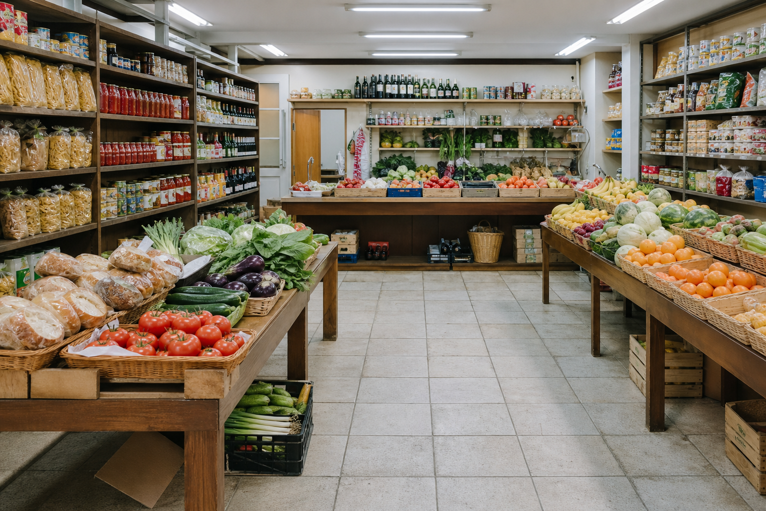 An illustrative AI-generated photograph representing a grocer in Armley. Not a photograph of the business itself.