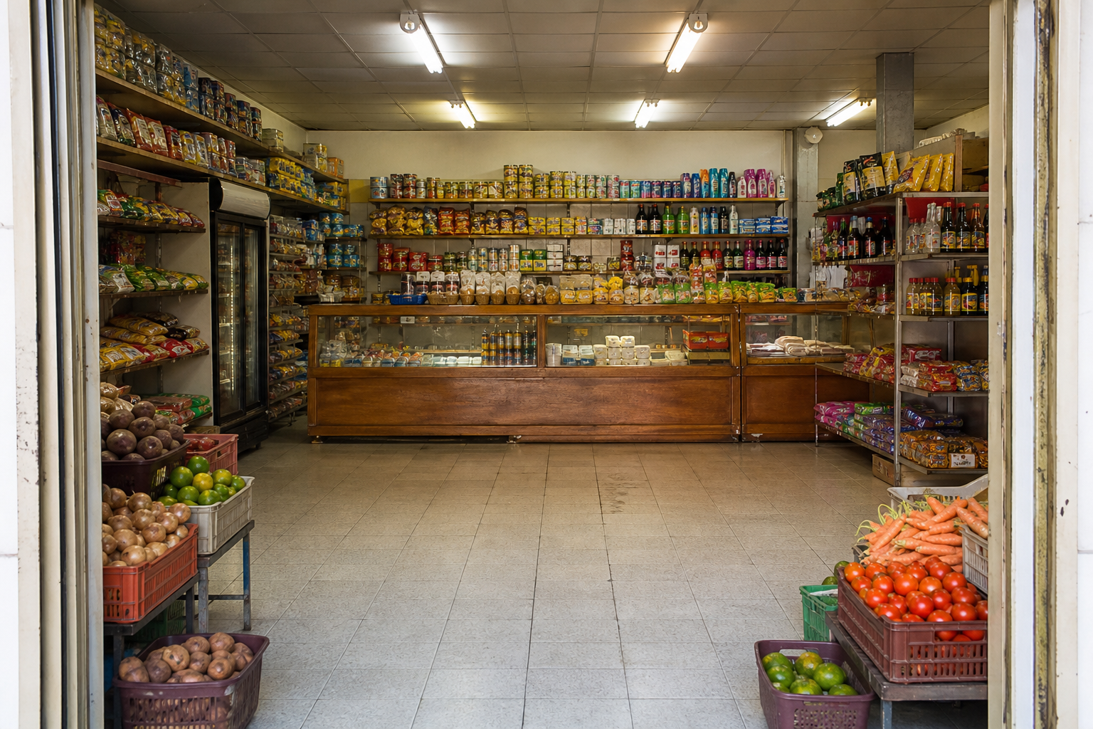 An illustrative AI-generated photograph representing a grocer in Harehills. Not a photograph of the business itself.