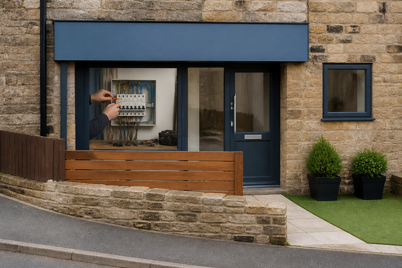 AI-generated image representing an Electrician in Horsforth — illustrative, not a photograph of Evalec Electrical.