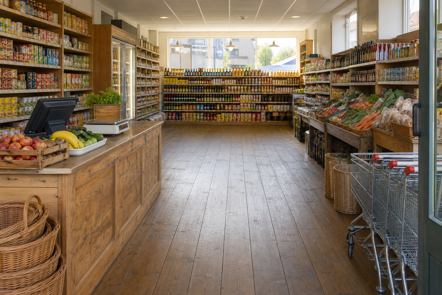 An illustrative AI-generated photograph representing a grocer in Armley. Not a photograph of the business itself.