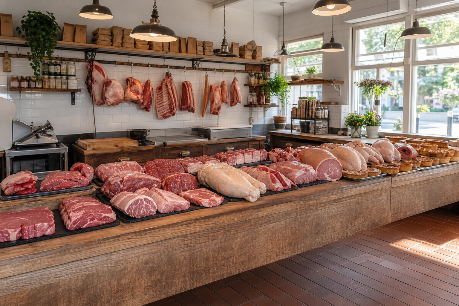 An illustrative AI-generated photograph representing a butcher in Yeadon. Not a photograph of the business itself.