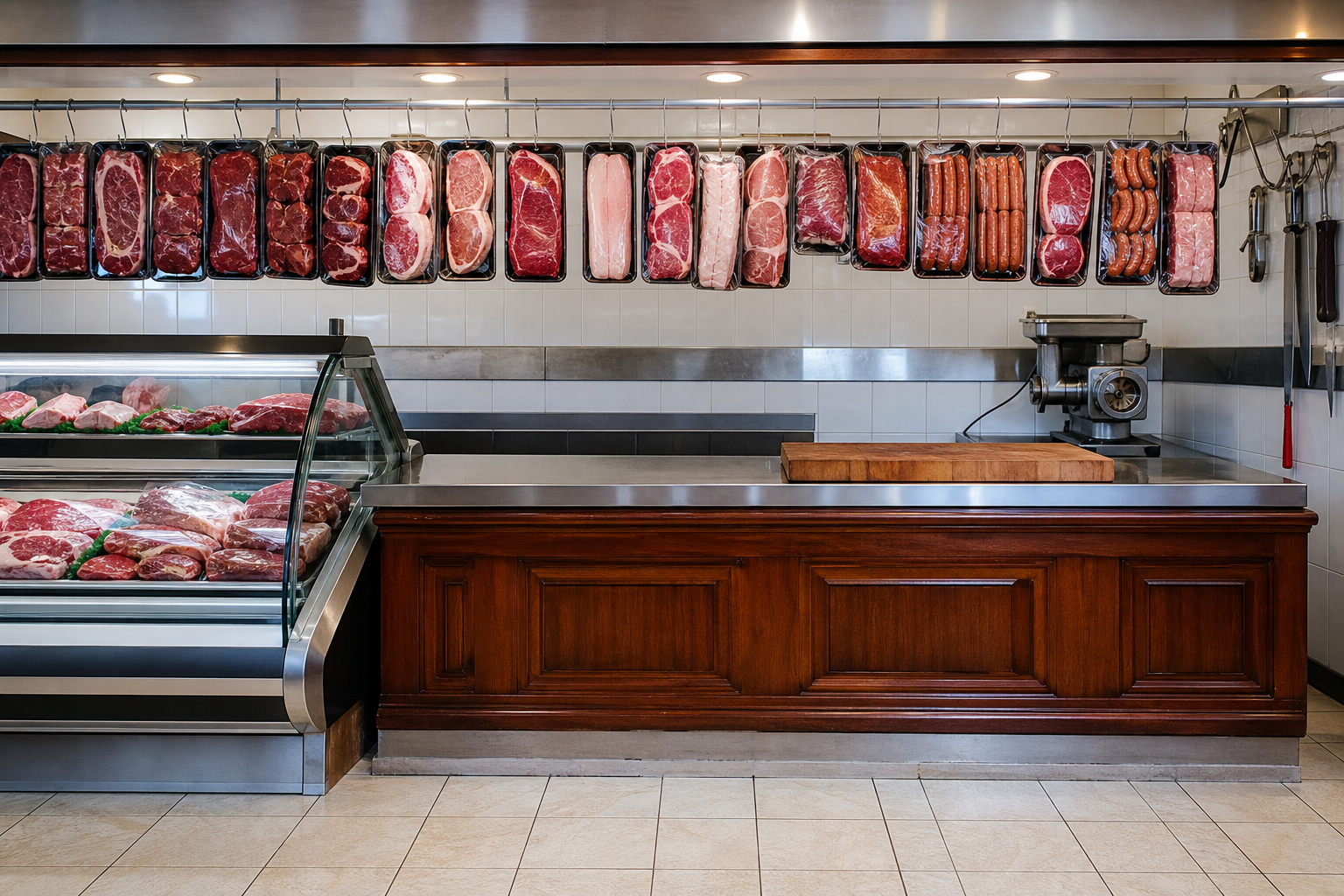 An illustrative AI-generated photograph representing a butcher in Harehills. Not a photograph of the business itself.