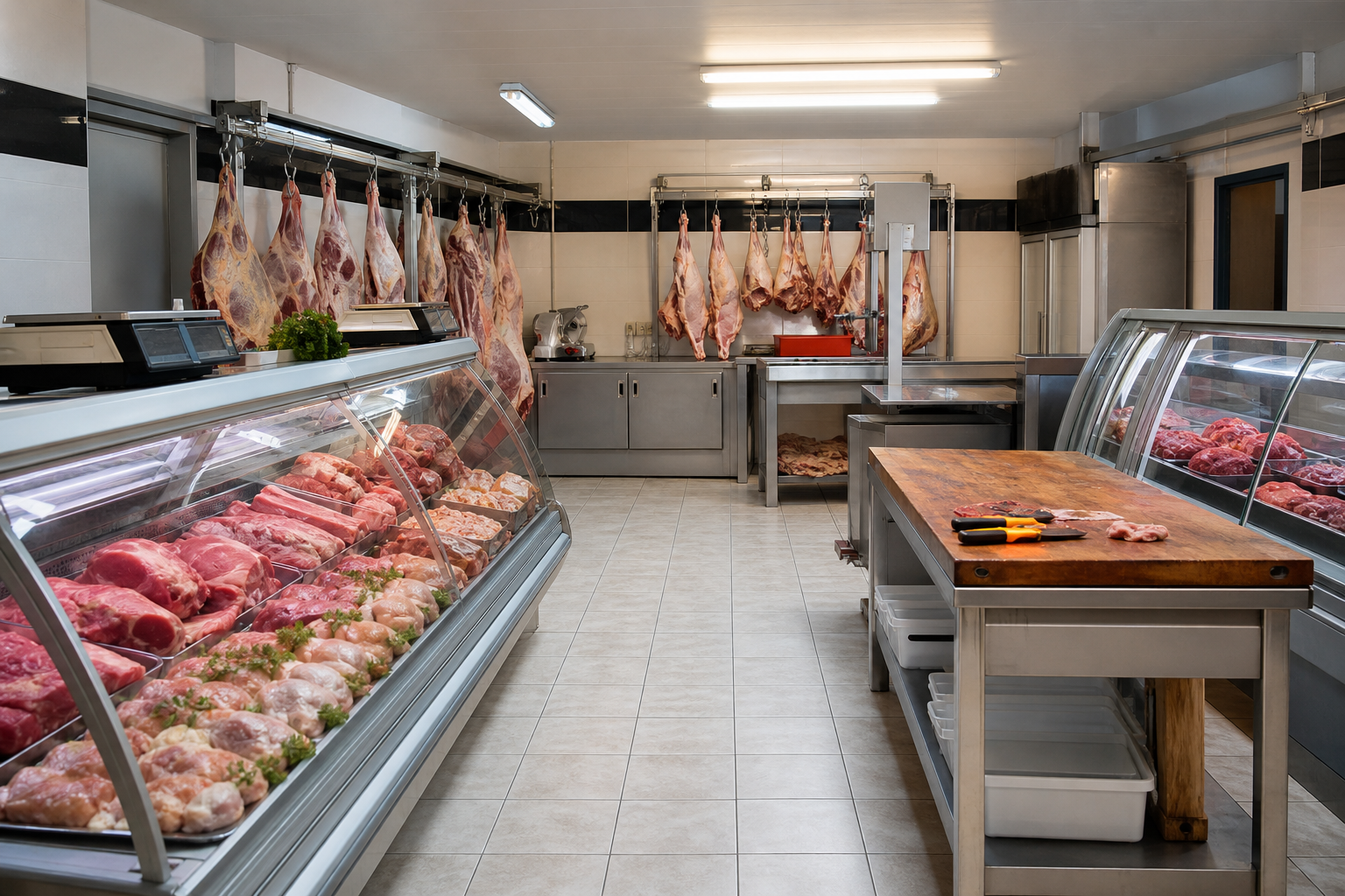 An illustrative AI-generated photograph representing a butcher in Harehills. Not a photograph of the business itself.