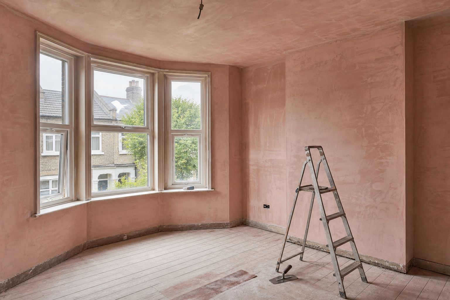AI-generated image representing plastering work in Horsforth — illustrative, not a photograph of Marc Fisher Plastering.