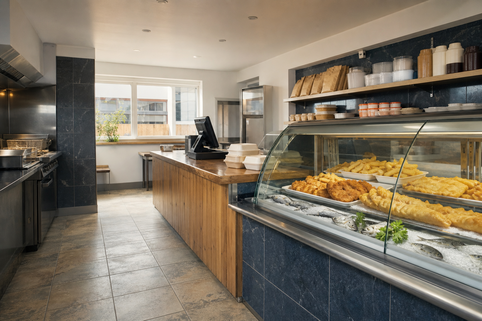 An illustrative AI-generated photograph representing a takeaway in Otley. Not a photograph of the business itself.