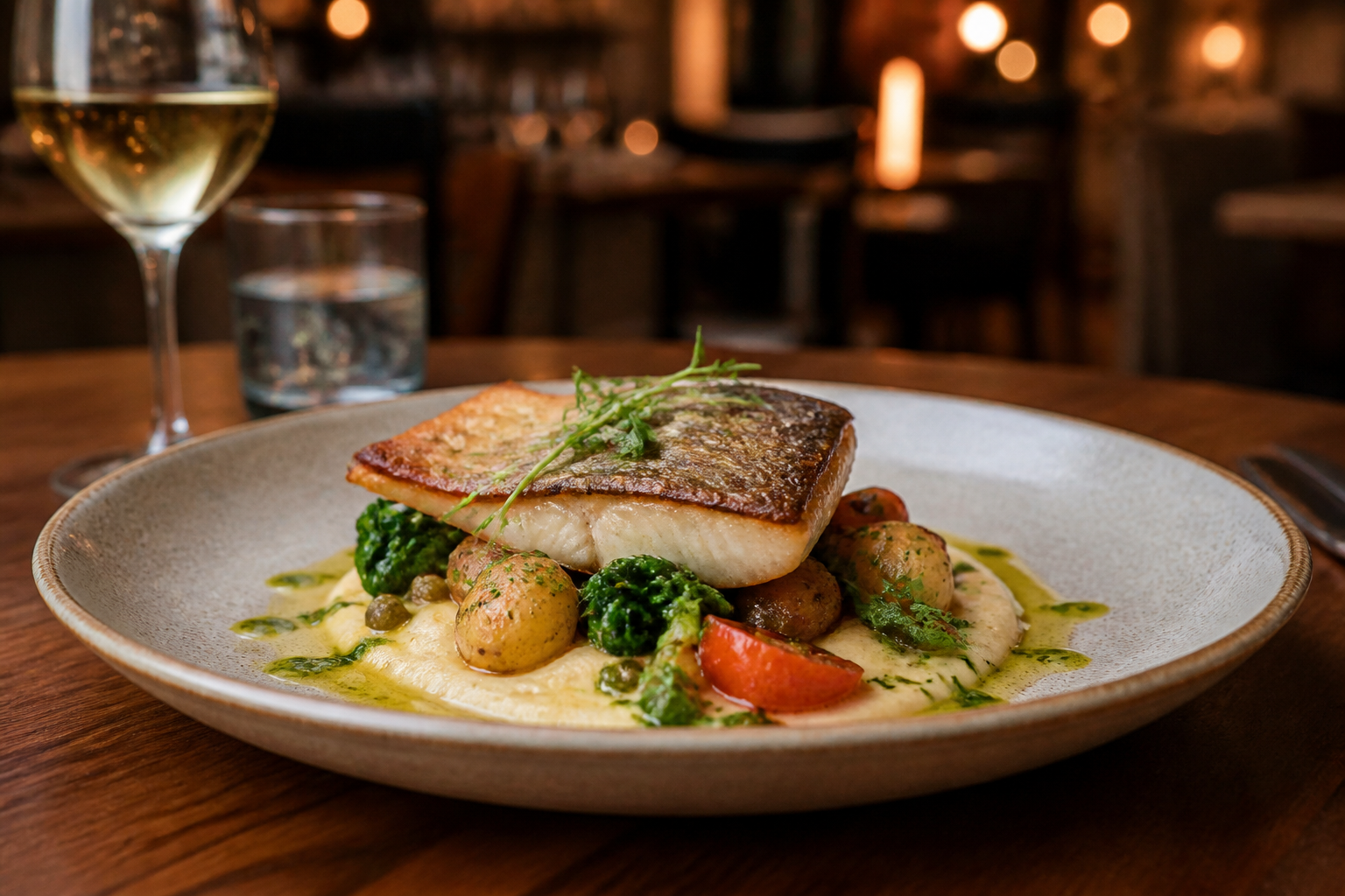 AI-generated image representing a Restaurant in Chapel Allerton — illustrative, not a photograph of Paria.
