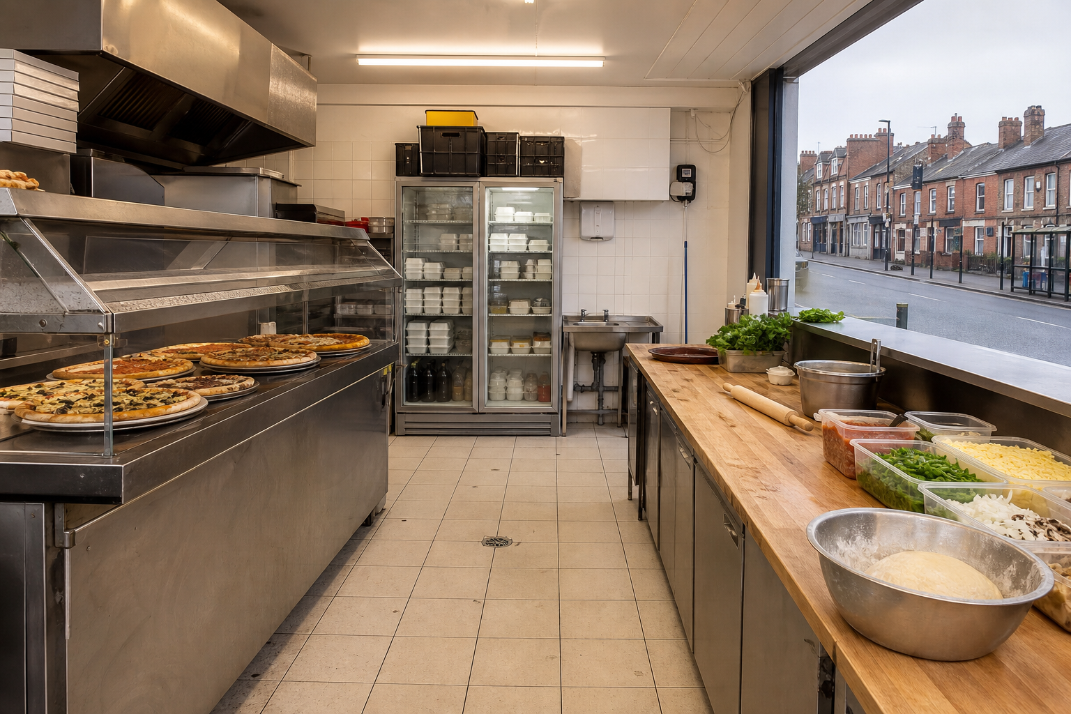 An illustrative AI-generated photograph representing a takeaway in Harehills. Not a photograph of the business itself.