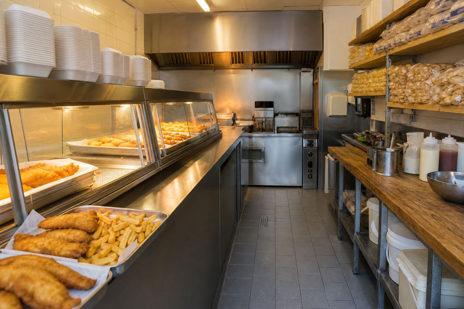 An illustrative AI-generated photograph representing a takeaway in Guiseley. Not a photograph of the business itself.