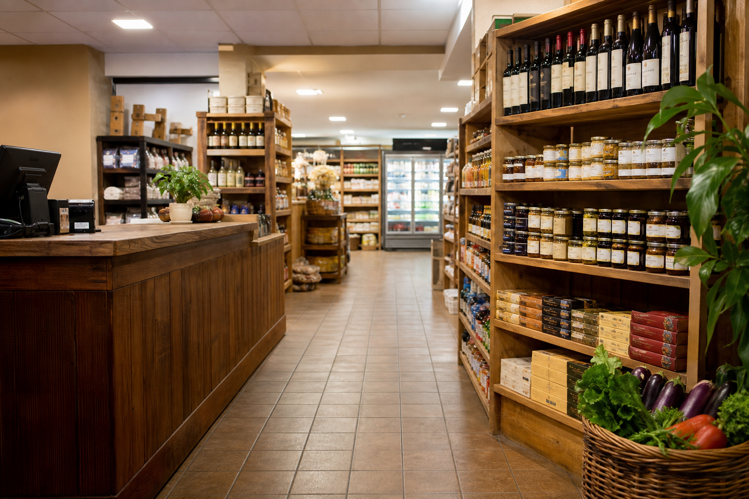 An illustrative AI-generated photograph representing a grocer in Meanwood. Not a photograph of the business itself.