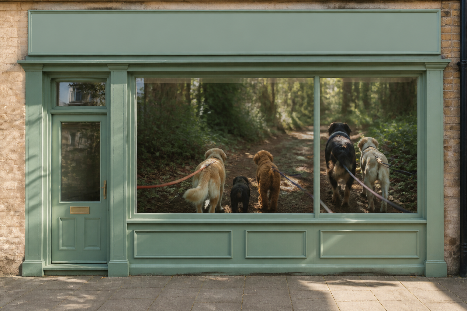 AI-generated image representing a Dog walker in Chapel Allerton — illustrative, not a photograph of TED: The Enriched Dog.