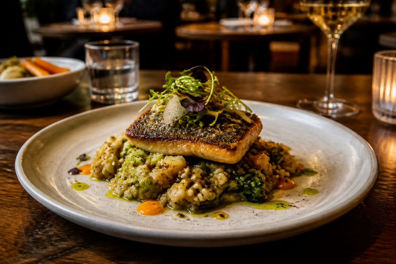 AI-generated image representing a Restaurant in Headingley — illustrative, not a photograph of The Vinyl Whistle.