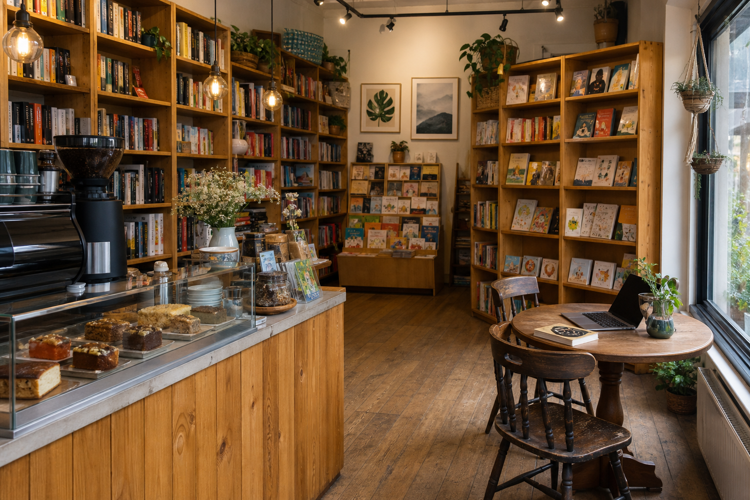 An illustrative AI-generated photograph representing a bookshop in Pudsey. Not a photograph of the business itself.