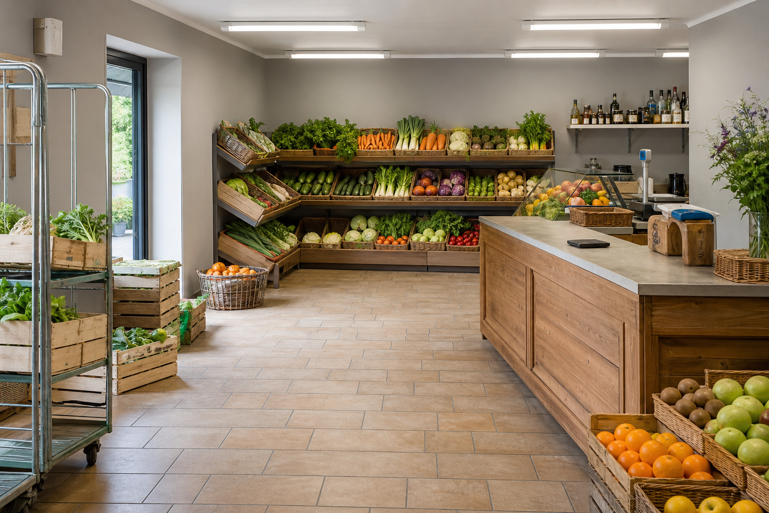 An illustrative AI-generated photograph representing a grocer in Harehills. Not a photograph of the business itself.