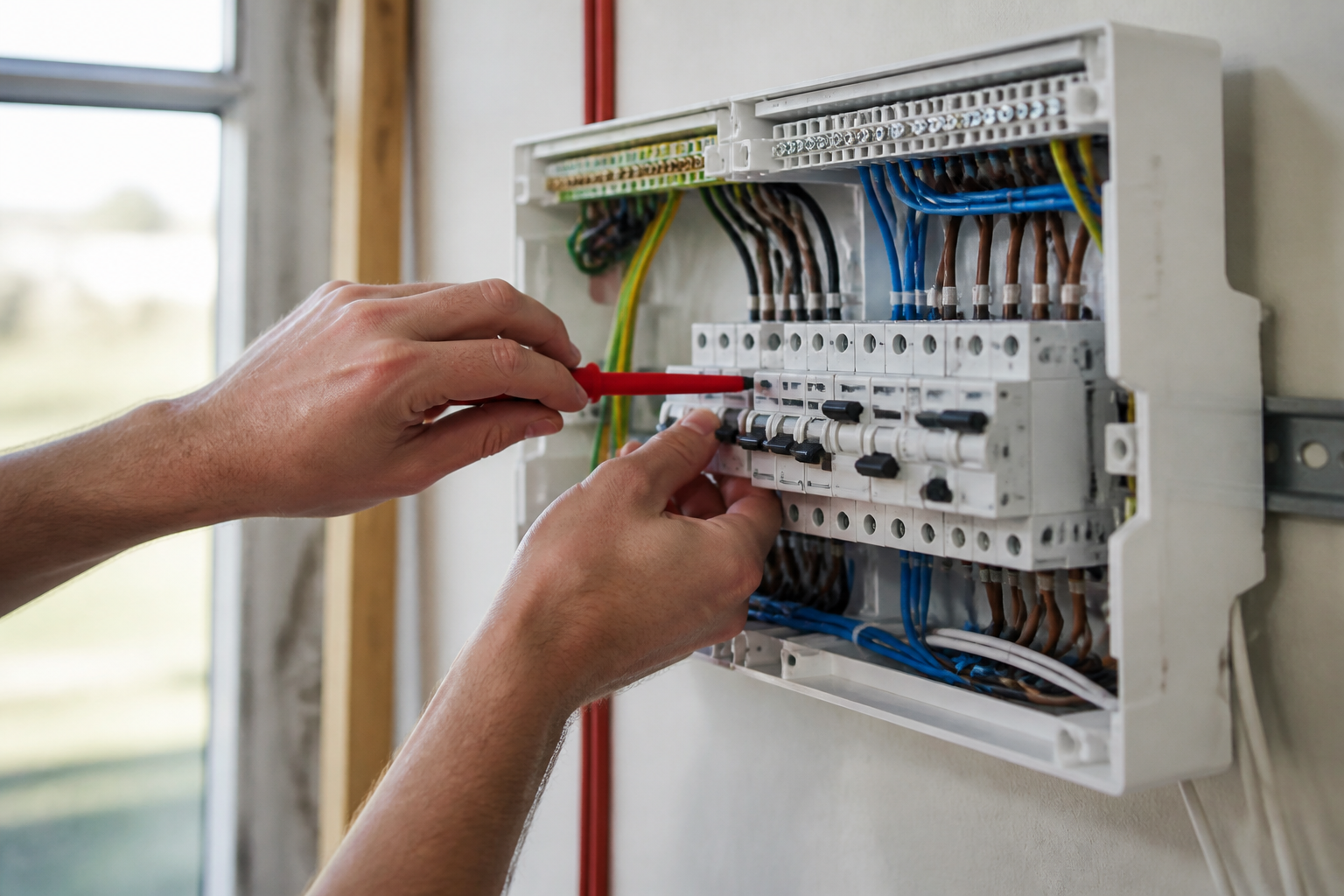 AI-generated image representing a Electrician in Chapel Allerton — illustrative, not a photograph of Wired Electrical Leeds.